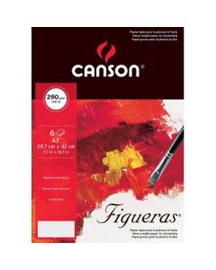 Canson Figueras Oil Paper - Canvas Grain 290 GSM - 29.7 x 42 cm or 11.7 x 16.5'' - Art Folder of 6 Sheets