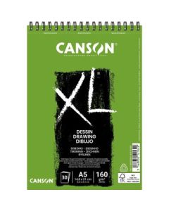 Canson XL Dessin - Drawing & Sketching Paper - 160 GSM A5 (14.8x 21 cm or 5.9 x 8.3'') - Album of 30 Light Grain Sheets