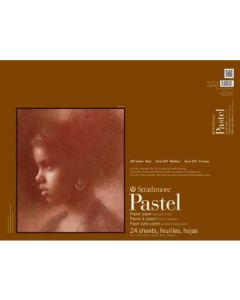 Strathmore 400 Series Pastel 18''x24'' 6 Assorted Pastel Shades Fine Grain 118 GSM Paper, Short-Side Glue Bound Pad of 24 Sheets