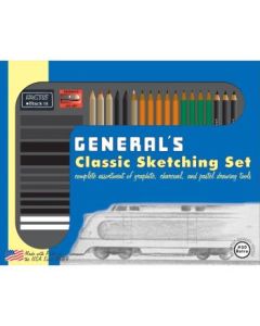 General's Classic Sketching & Drawing Set with Retro Packaging - Art Set of 32 Pieces