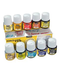 Pebeo Porcelaine 150 Paint - 45 ml bottles - Assorted Set of 10 Colours