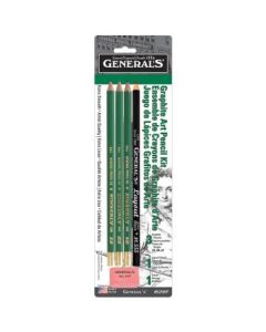 General's Kimberly Premium Graphite Drawing Pencils - Set of 3 + Layout Pencil + Eraser