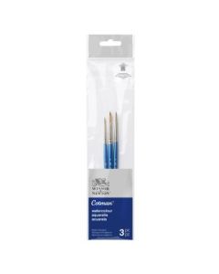 Winsor & Newton Cotman Watercolour Synthetic Hair Brush - Rounds - Short Handle - Pack of 3 - SET 1