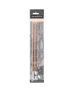 General's "The Original" Charcoal White Pencil - Blister Pack of 2