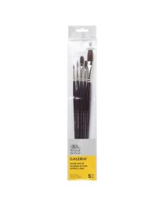 Winsor & Newton Galeria Synthetic Hair Brush - Assorted Set - Long Handle - Pack of 3 - SET 4