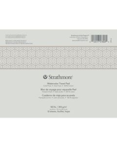 Strathmore Watercolor 300 GSM Glue Bound - Cold Press 6" x 8" Travel Pad of 12 Sheets