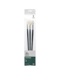 Winsor & Newton Winton Hog Bristle Brush - Assorted Set - Long Handle - Pack of 3 - SET 3