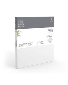 Winsor & Newton Professional White Primed Stretched Linen Canvas - Fine Grain - 430 GSM / 15.2 Oz - 30.5 x 30.5 cm OR 12" x 12"