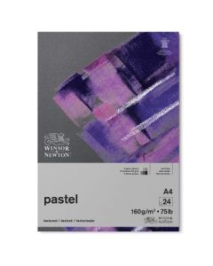 Winsor & Newton Pastel Paper - Textured + Smooth 160 GSM - A4 (21 cm x 29.7 cm or 8'' x 12'') Grey Colour Short Side Glued Pad of 24 Sheets