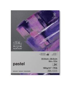 Winsor & Newton Pastel Paper - Textured + Smooth 160 GSM - 22.9 cm x 30.5 cm or 9'' x 12'' Grey Colour Short Side Glued Pad of 24 Sheets