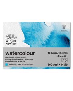 Winsor & Newton Watercolour Paper - Cold Press 300 GSM - A6 (10.5 cm x 14.8 cm or 4.1'' x 5.8'') Natural White Short Side Glued Pad of 15 Sheets