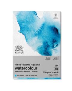 Winsor & Newton Watercolour Paper - Cold Press 300 GSM - A4 (29.7 cm x 42 cm or 11.7'' x 16.5'') Natural White Short Side Glued Pad of 50 Sheets