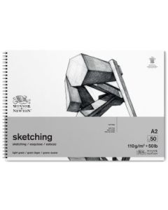 Winsor & Newton Sketching Paper - Light Grain 110 GSM - A2 (42 cm x 59.4 cm or 16.5'' x 23.4'') Extra White Short Side Spiral Album of 50 Sheets