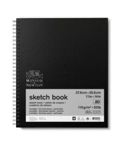 Winsor & Newton Sketchbook - Light Grain 110 GSM - 17.8 cm x 25.4 cm or 7'' x 10'' Natural White Long Side Spiral Book of 80 Sheets