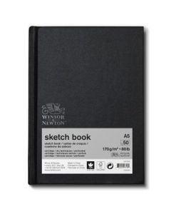 Winsor & Newton Sketchbook - Light Grain 170 GSM - A5 (14.8 cm x 21 cm or 5.8'' x 8.3'') Natural White Hardbound Journal of 50 Sheets