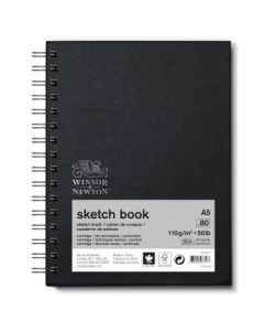 Winsor & Newton Sketchbook - Light Grain 110 GSM - 22.9 cm x 30.5 cm or 9'' x 12'' Natural White Long Side Spiral Book of 80 Sheets