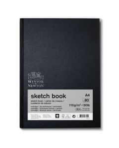 Winsor & Newton Sketchbook - Light Grain 110 GSM - A4 (29.7 cm x 42 cm or 11.7'' x 16.5'') Natural White Hardbound Journal of 80 Sheets