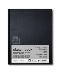 Winsor & Newton Sketchbook - Light Grain 110 GSM - 21.6 cm x 27.9 cm or 8.5'' x 11'' Natural White Hardbound Journal of 80 Sheets