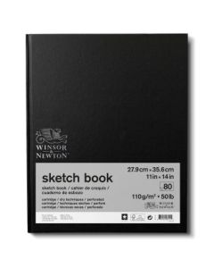 Winsor & Newton Sketchbook - Light Grain 110 GSM - 27.9 cm x 35.6 cm or 11'' x 14'' Natural White Hardbound Journal of 80 Sheets