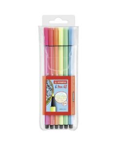 STABILO Pen 68 - Premium Colouring Felt-Tip Pen - Wallet of 6 Neon Colours