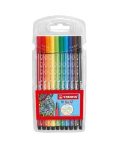 STABILO Pen 68 - Premium Colouring Felt-Tip Pen - Wallet of 10 Assorted Colours