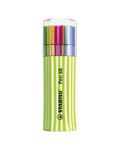 STABILO Pen 68 - Premium Colouring Felt-Tip Pen - Apple Green Case - 15 Assorted Colours