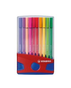 STABILO Pen 68 - Premium Colouring Felt-Tip Pen - Colour Parade - Desk Set - 20 Assorted Colours