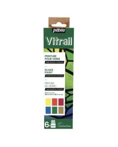 Pebeo Vitrail Glass Paint - 6 x 20 ML - Initiation Set