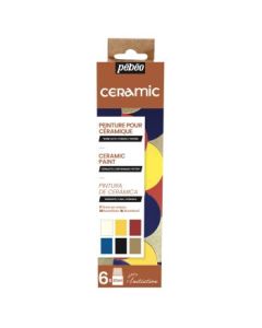 Pebeo Ceramic Mixed Media Paint - 6 x 20 ML - Assorted Initiation Set