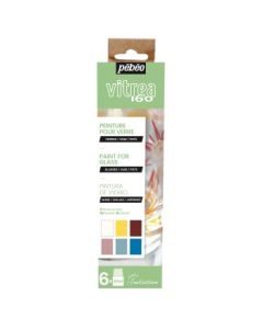 Pebeo Vitrea 160 Glossy Glass Paint - 6 x 20 ML - Initiation Gloss Set 1