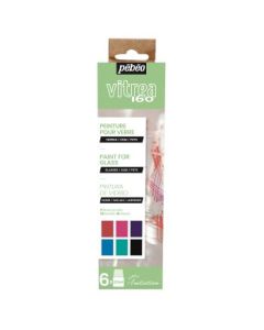 Pebeo Vitrea 160 Glossy Glass Paint - 6 x 20 ML - Initiation Gloss Set 2