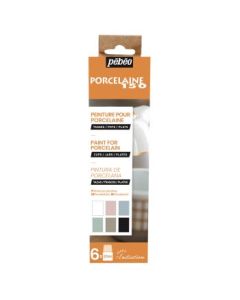 Pebeo Porcelaine 150 Ceramic Paint - Chalk Colours 6 x 20 ML  - Initiation Set