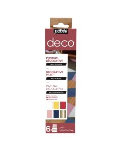 Pebeo Deco Wood Paint - 6 x 20 ml - Gloss Initiation Set of 6 colours