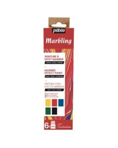 Pebeo Marbling Paint - Assorted 6 x 20 ML - Initiation Set