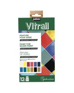 Pebeo Vitrail Glass Paint - 12 x 20 ML - Exploration Set