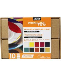 Pebeo Porcelaine 150 Ceramic Paint - 10 x 45 ML  - Collection Case