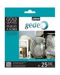 Pebeo Gedeo Gold Leaves - Silver - 14 x 14 cms - Pack of 25