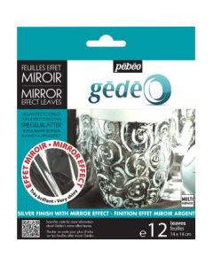 Pebeo Gedeo Mirror Effect Leaves - Silver - 14 x 14 cms - Pack of 12