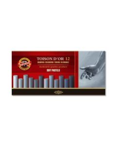 Koh-I-Noor Toison D'Or Artist's Quality Soft Pastel - Set of 12 - Grey Line