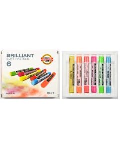 Koh-I-Noor Toison D'Or Artist's Quality Soft Pastel - Set of 6 - Fluorescent Colour