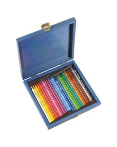 Koh-I-Noor Progresso Woodless Artist's Coloured Pencils - Set of 24 Assorted Colours in Wooden Box