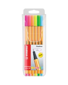 Stabilo Point 88 - Fineliner Pens - Wallet of 6 Neon Colours