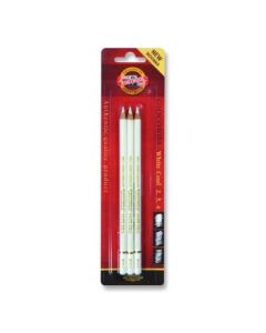 Koh-I-Noor Gioconda White Extra-Charcoal Pencil 8812 - Blister Pack of 3 - Soft / Medium / Hard