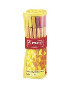 Stabilo Point 88 - Fineliner Pens - Rollerset of 25 Assorted Colours