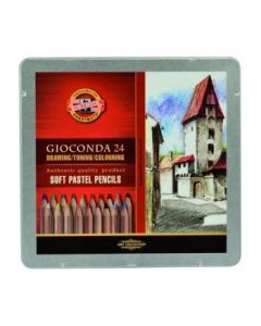 Koh-I-Noor Gioconda Artist Soft Pastel Pencil - Assorted - Set of 24 in Tin Box