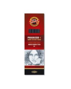 Koh-I-Noor Progresso Professional Woodless Graphite Pencil - HB, 2B, 4B, 6B, 8B & 4B Aquarelle - Set of 6