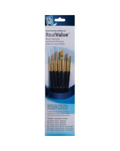 Princeton Real Value Brush Set of 6 - Synthetic Hair - Golden Taklon - Round 1, 3 & 5, Shader 2, 4 & 6 - Short handle