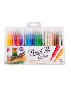 ICO Brushpen - Wallet of 24 Assorted Colours