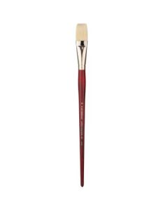 Art Essentials SUPREMO White Hog Bristle Brush - Series 140F - Flat - Long Handle - Size: 12