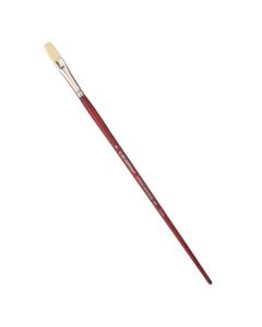 Art Essentials SUPREMO White Hog Bristle Brush - Series 140F - Flat - Long Handle - Size: 6